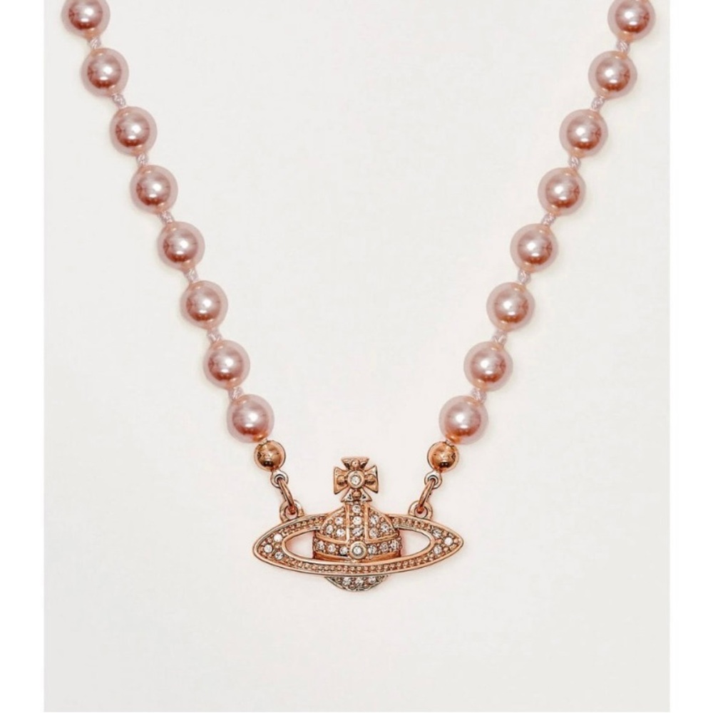 🛸 RARE | Vivienne Westwood Choker Necklace Mini Rose Gold Pearl